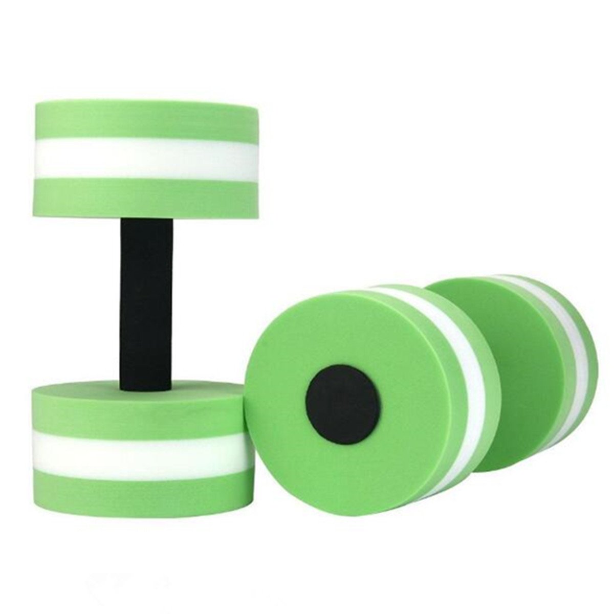 VERISA Water Aerobic Exercise Foam Dumbbells Pool Resistance 1 Pair, Water Fitness Exercises Equipment for Weight Loss- 1 Pair - 3 Colors Available (GREEN)