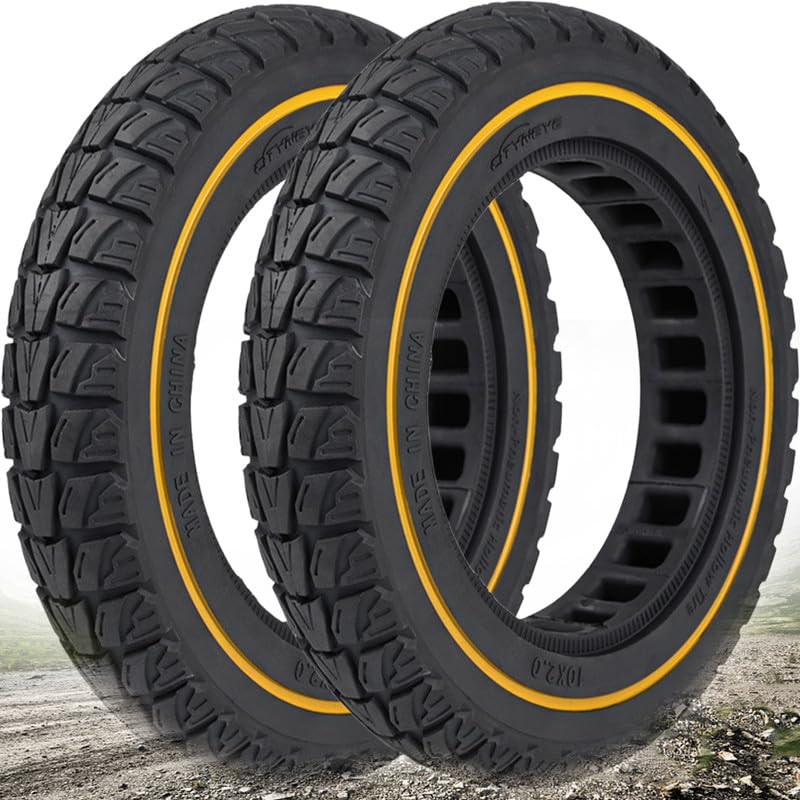GLDYTIMES 54-152 10X2 Solid Tire, 10 Inch Electric Scooter Wheels Replacement for iScooter i9s Swagtron Swagger 5 EVERCROSS EV10K PRO 10x2.125 Tubeless Front Rear Tyre, 50/75-6.1 Solid Rubber Tires