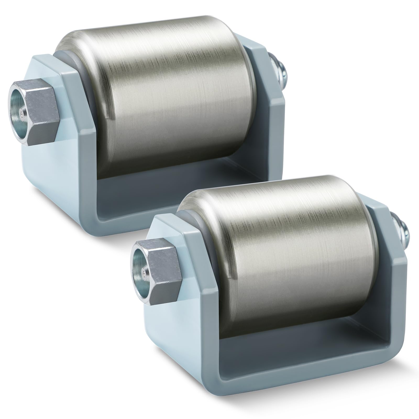 Weld on Trailer Roller Wheel, Heavy Duty Steel Trailer Skid Wheel, 2 Pack Steel Micro Rollers for RV Trailers, Motorhome and 5th Caster Roller