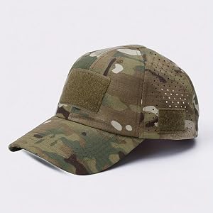 Men's Camo Baseball Cap - Sun Protection, Breathable Outdoor Hat for Fishing, Hiking, Camping, Hunting, Adjustable Beach Hat