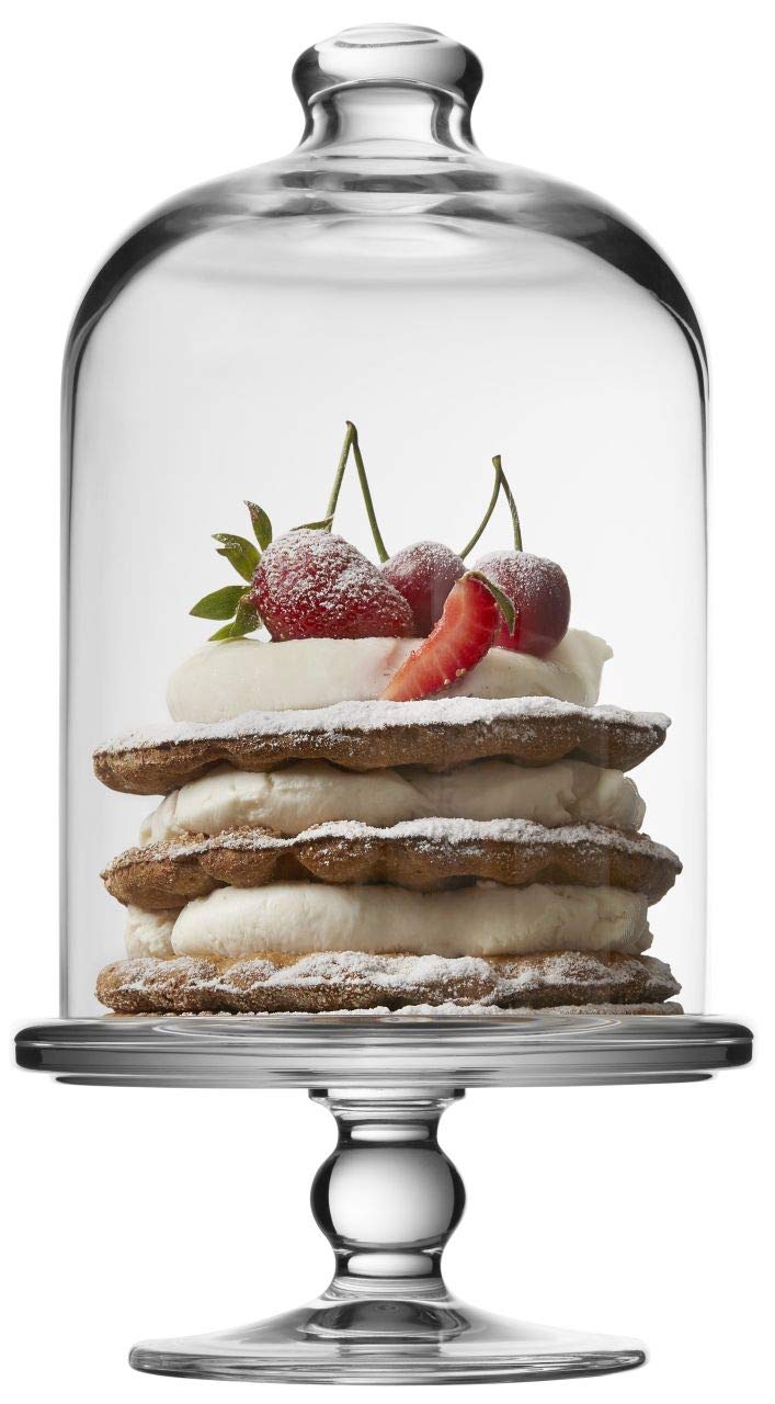SWEET HOME Cake stand in glass with glass dome cod.AC00411LU cm 23h diam.10 by Varotto & Co.