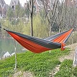 OuterEQ Portable Parachute Nylon Fabric Travel Camping Hammock Grey &amp; Orange