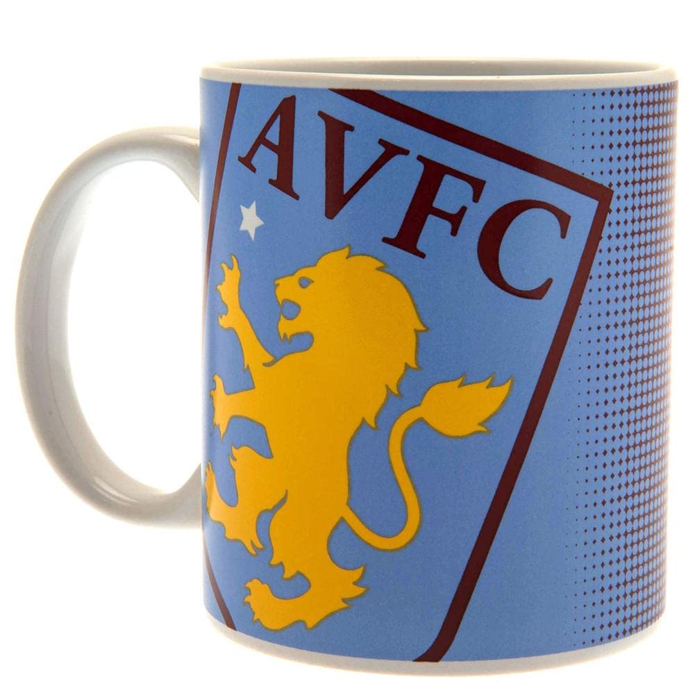 Aston Villa FC Aston Villa Halftone 11oz Boxed Mug, Adults, Unisex, Multicolor (Multicolour), One Size