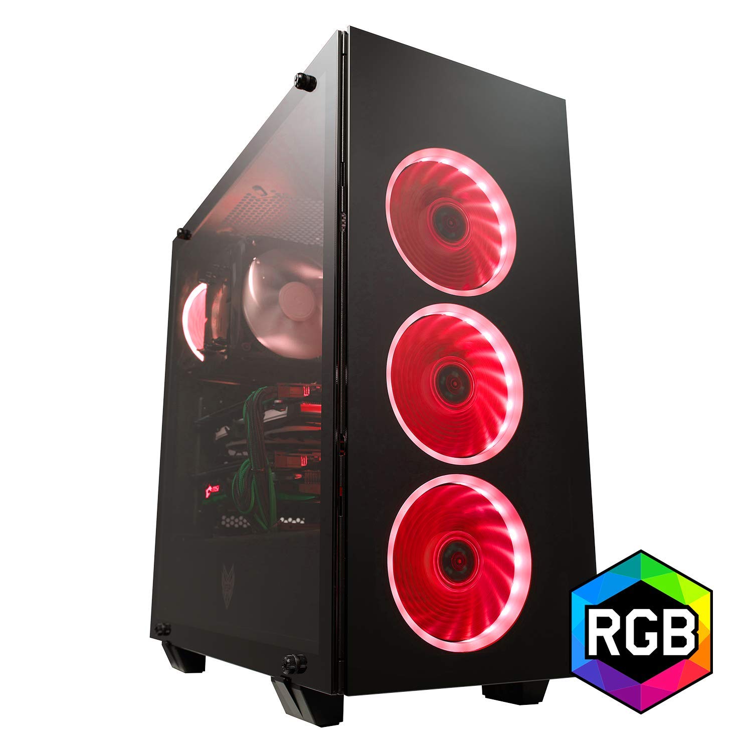 FSP ATX Mid Tower PC Computer Gaming Case with 3 Tempered Glass Panels and 5 RGB Lighting Modes (CMT510)