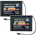melasta RC Receiver Battery 6V 2000mAh Rechargeable NiMH Receiver RX Batteries Pack Compatible with Futaba RC Airplane Servo Controller Hitec Connectors for RC Airplanes/RC Aircrafts (2-Pack)