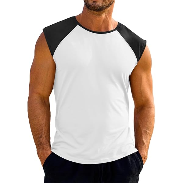 Cutoff Raglan Tanktop ホワイト Limerose Men's Cutoff Baseball Tank Tops Casual Raglan Sleeves