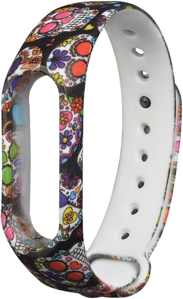 Correa de silicona con diseño de calaveras de repuesto para reloj Xiaomi MiBand 2