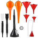 10 Pcs Automotive Funnels Set, Wide Mouth Fuel