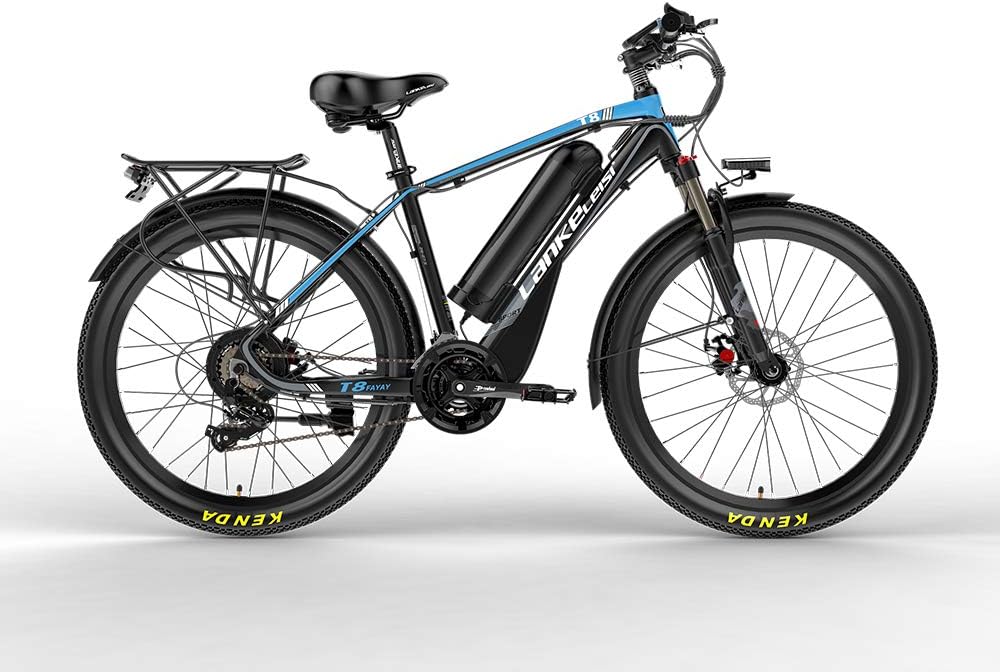Amazon Cyrusher T8 電動マウンテンバイク 男子電動アシスト自転車 マウンテンバイク サスペンション ｍｔｂ 17x26インチ 400ｗ 48v10mah 21段変速 公道走行と防犯登録可能 黒青 Cyrusherjp 電動自転車