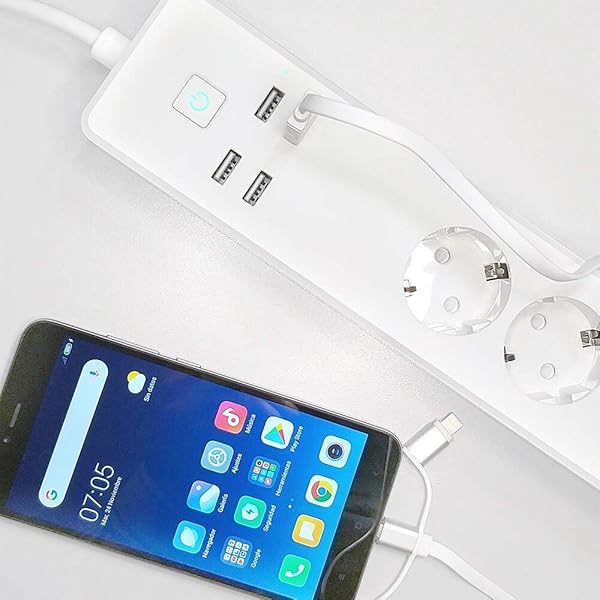 NK Enchufe Inteligente AC100   230V 5060Hz Interruptor WiFi 2 4GHz Material ABS PC Compatibilidad AlexaGoogle Home App Smart Life Blanco Puertos USB Tomacorriente