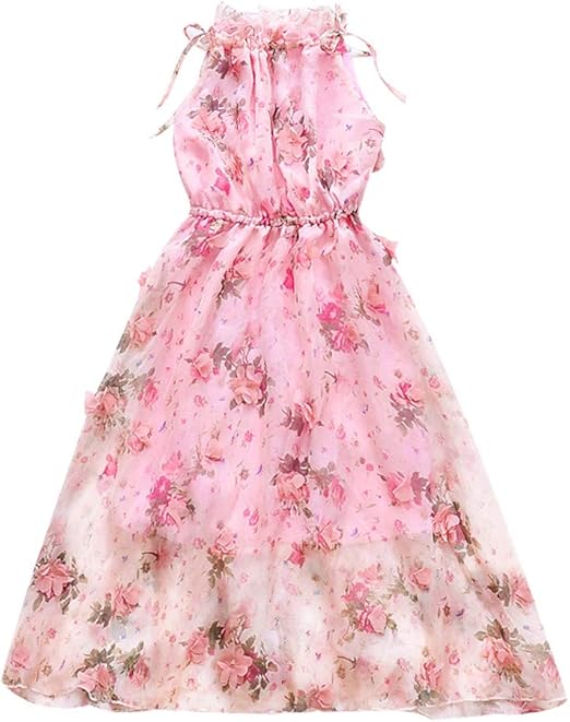 UOMOGO/&reg; bambini si vestono abbigliamento per bambini vestito da bambino fiore bohemien principessa abito spiaggia gonna misto cotone pantaloncini