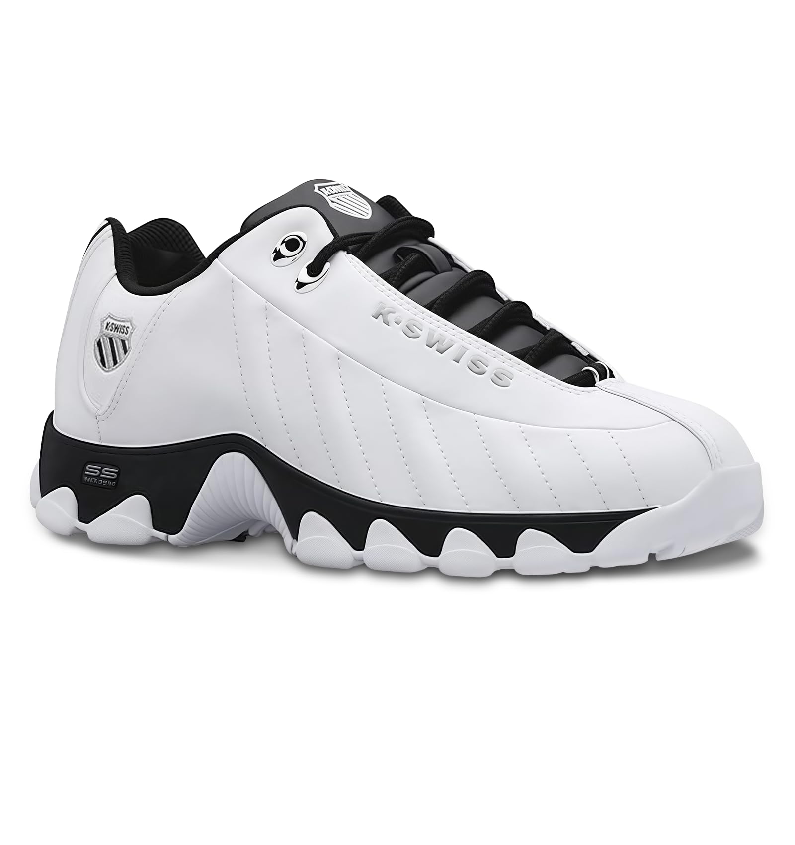 K-Swiss Men's ST329 CMF Sneaker, White/Black, 8 M