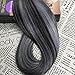 Moresoo Silver Hair Extensions Tape in Hair Extensions Human Hair 18 Inch Tape in Remy Extensions #1B Black Ombre to Silver Mixed with Black Invisible Tape Extensions Silky Soft Hair 50g 20pcs