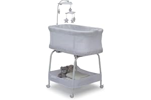 Delta Children Sweet Breeze Bassinet with Airflow Mesh, Alloy