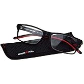 Foster Grant Ironman IronFlex Reading Glasses, Black/Red (+1.75)