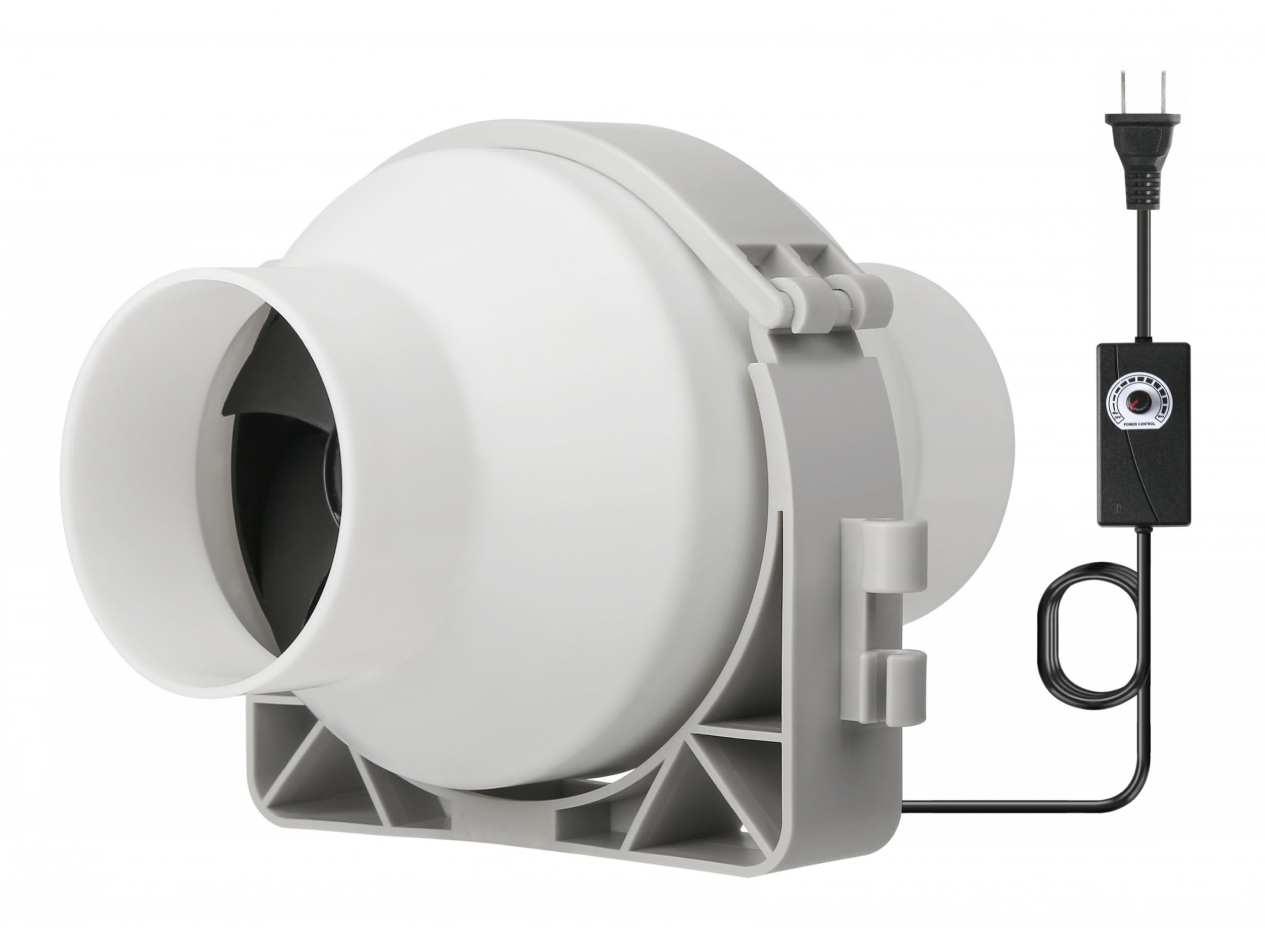 Photo 1 of 4 Inch Inline Duct Ventilation Fan Pipeline Pressurization Exhaust Fan with Speed Controller 282 CFM Copper Motor for Bathroom Grow Tents Hydroponics