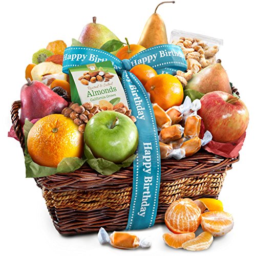 Happy Birthday Orchard Delight Fruit and Gourmet Gift Basket