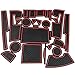 Red Anti-dust Non-Slip Interior Door,Cup,Arm Box,Storage Mat Fit Jeep Cherokee 2014/2015/2016/2017 (Pack of 25) (Upgrade)