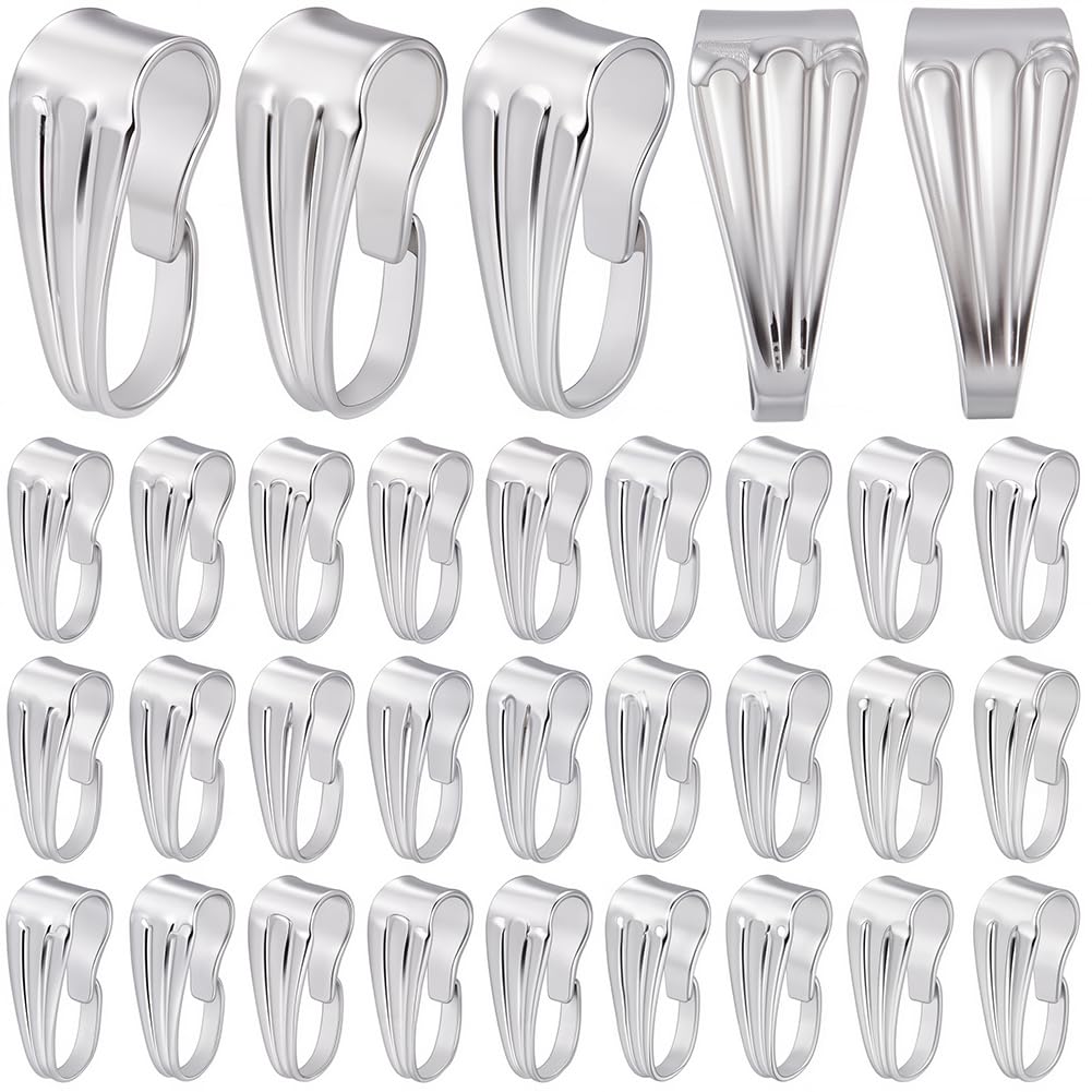 SOFPLATE 1 Box 500Pcs 8.5mm Pinch Clip Clasp Silver Snap on Bails Stainless Steel Pendant Clasps Connector Clips Pinch Clasp Findings for jewellery Making Supplies DIY Necklace Earrings Bracelet Craft
