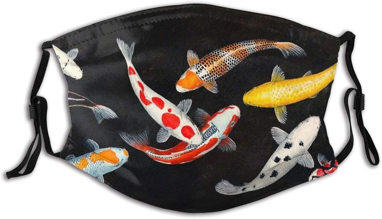 Koi Fish Face Mask with 2 Pcs Filters, Beauty Mask Reusable Washable