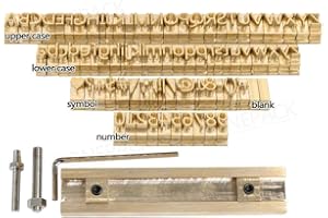 ZONEPACK Copper Brass Stamping Flexible Letters Numbers Alphabets Symbols Characters Molds CNC Engraving Molds for Hot Foil Stamping Machine (Microsoft Elegant Black)