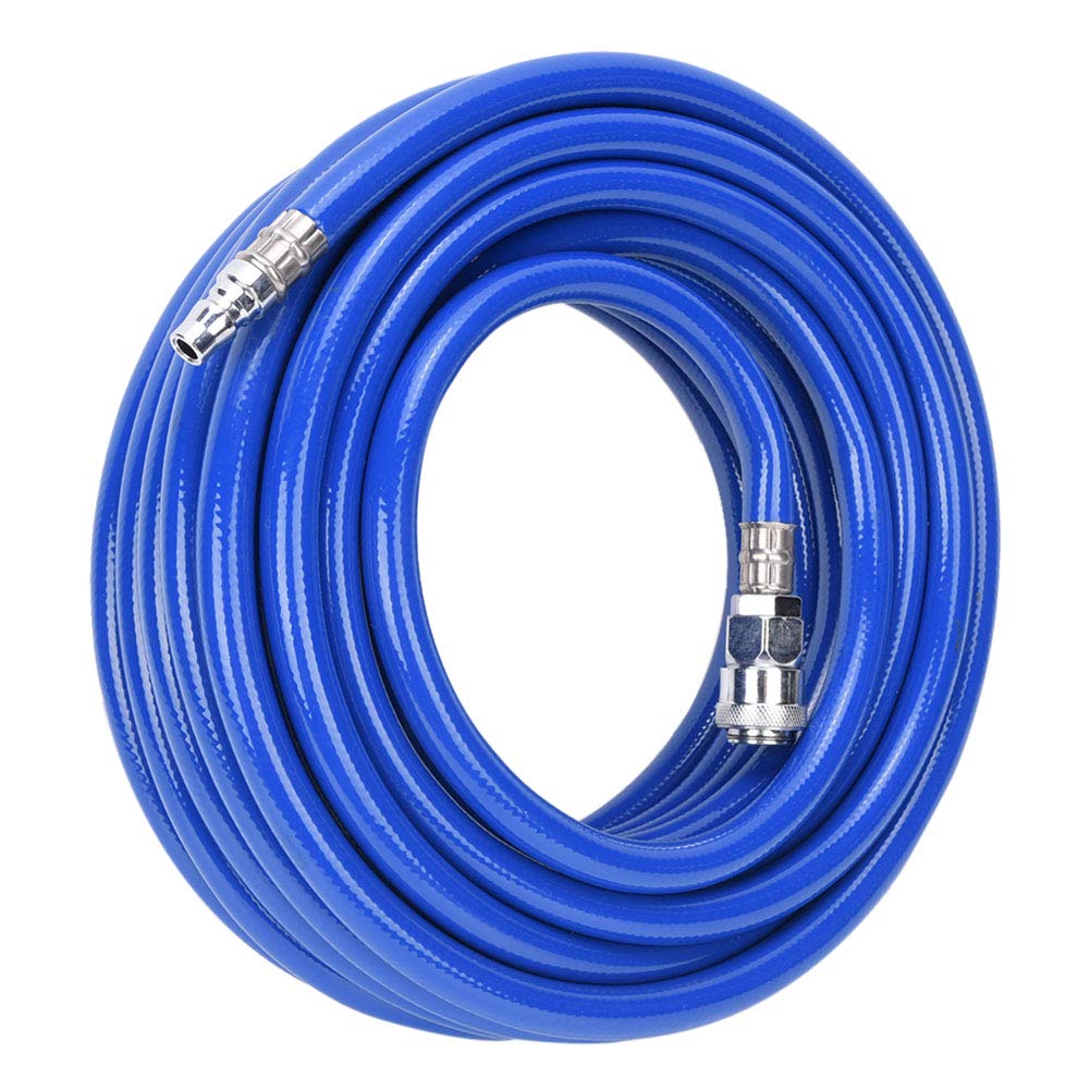 Air Line Rubber Hose, 15M Flexible Pneumatic PVC Hose with Quick Connector for Air Compressor