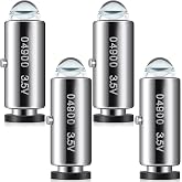Funtery 4 Pcs Halogen Replacement Bulbs Compatible with Welch Allyn, 3.5v Lamp Type 04900-u Otoscope Lamp