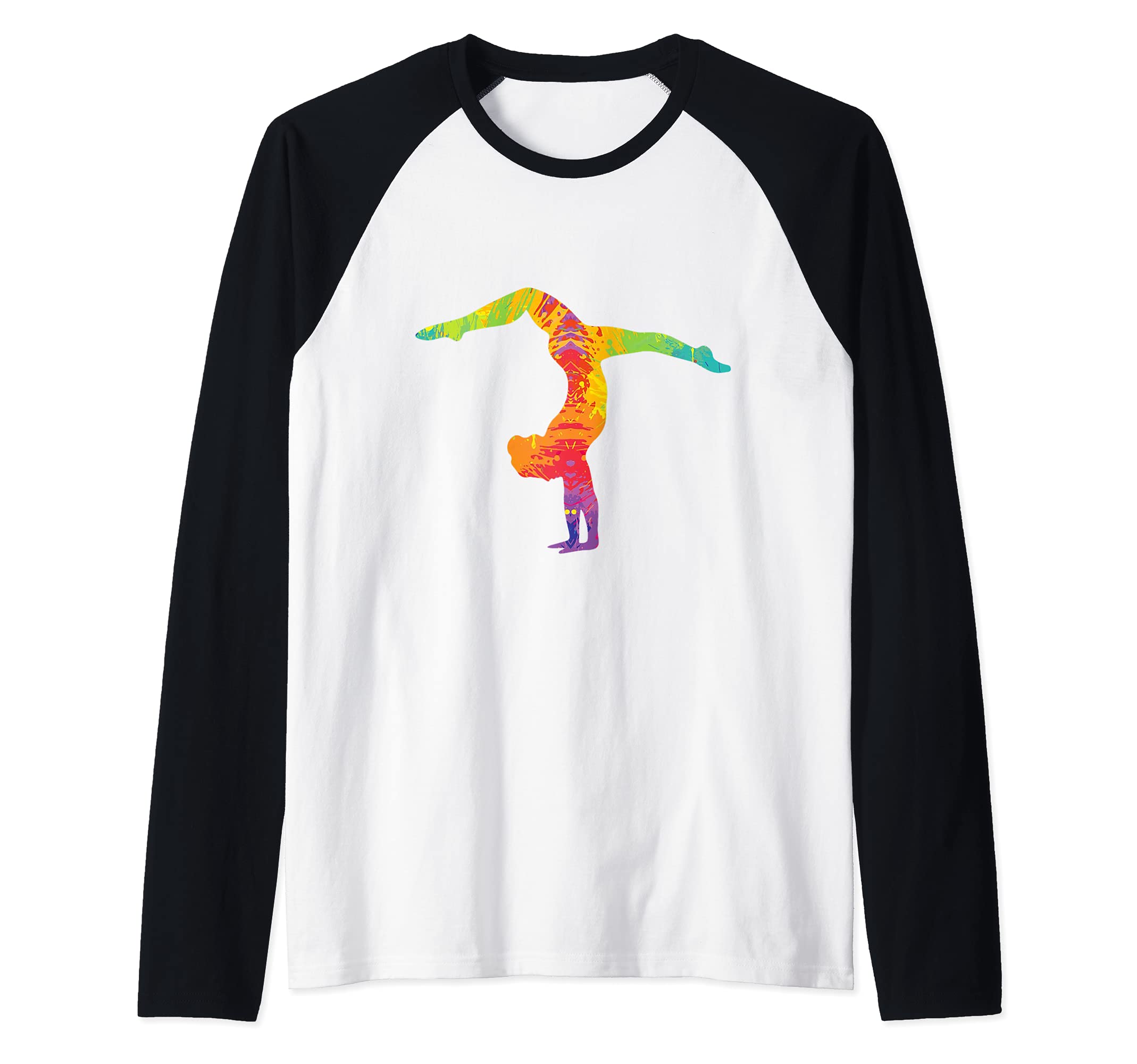 Colorful Gymnast Gymnastic Handstand supple Gift Idea Raglan Baseball Tee