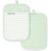KitchenAid Albany Pot Holder 2-Pack Set, Pistachio, 7"x10"