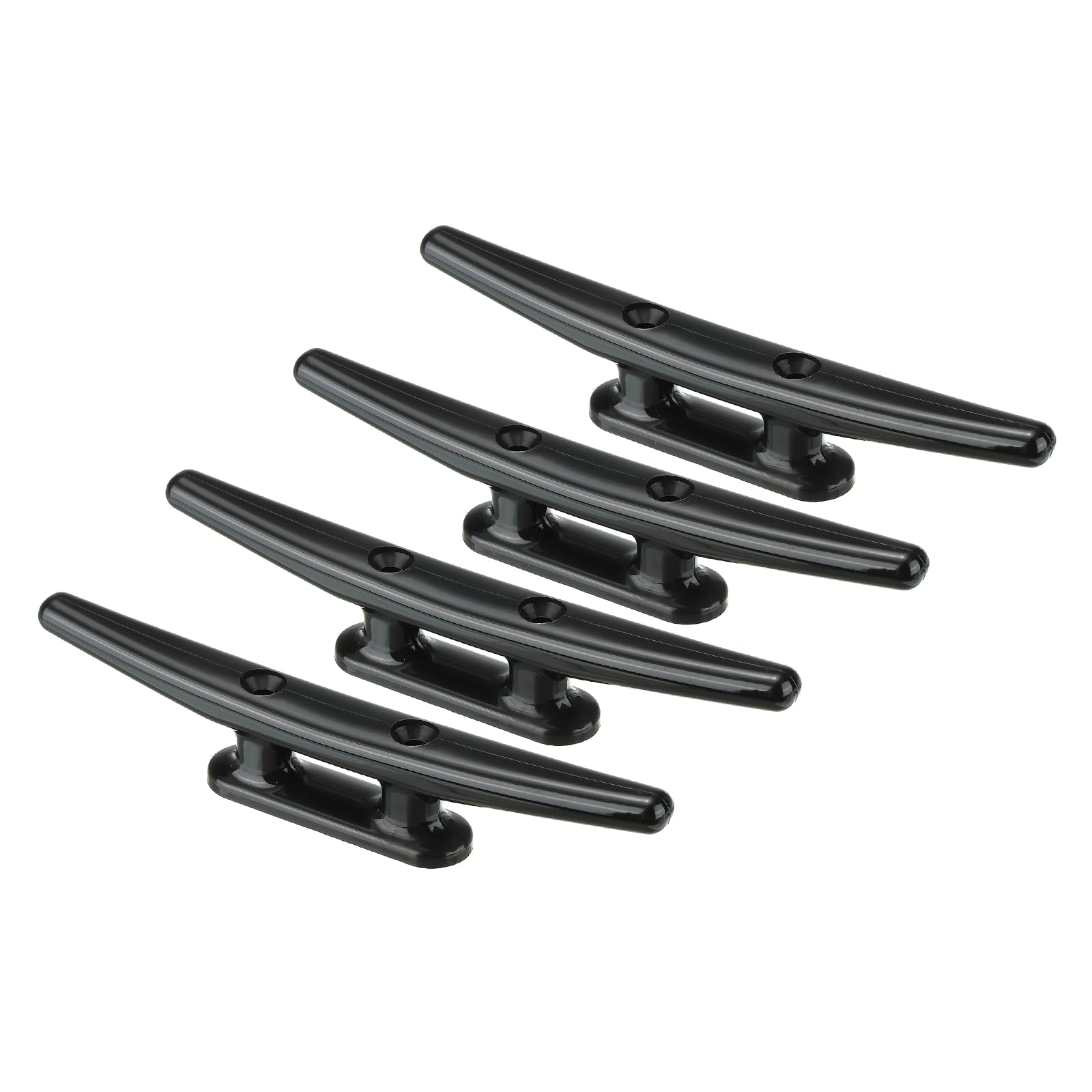 PATIKIL 8 Inch Nylon Boat Dock Cleat 4 Pack Kayak Small Rope Tie Cleat Dock for Marine Deck Boats Canoes Kayaks, Decor, Black