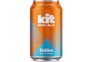 KIT NA BREWING Kit Non-Alc - Non-Alcoholic Craft Beer – Golden 6pk Cans, 12 FL OZ, 4 Simple Ingredients – Gluten-Removed, Vegan Friendly, Dairy Free