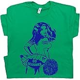 Vintage Seahawks T Shirt Retro Football Shirt for Men Women Ladies Guys Seahawks Cute Cheerleader Tshirt Logo Graphic Tee