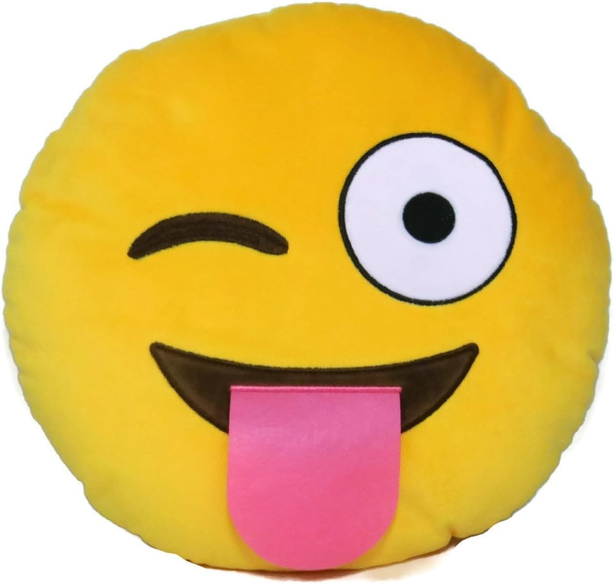 Emoji Comfort Emoji Smiley Round Yellow Emoticon Cushion Stuffed Plush Toy Various Designs (Naughty)