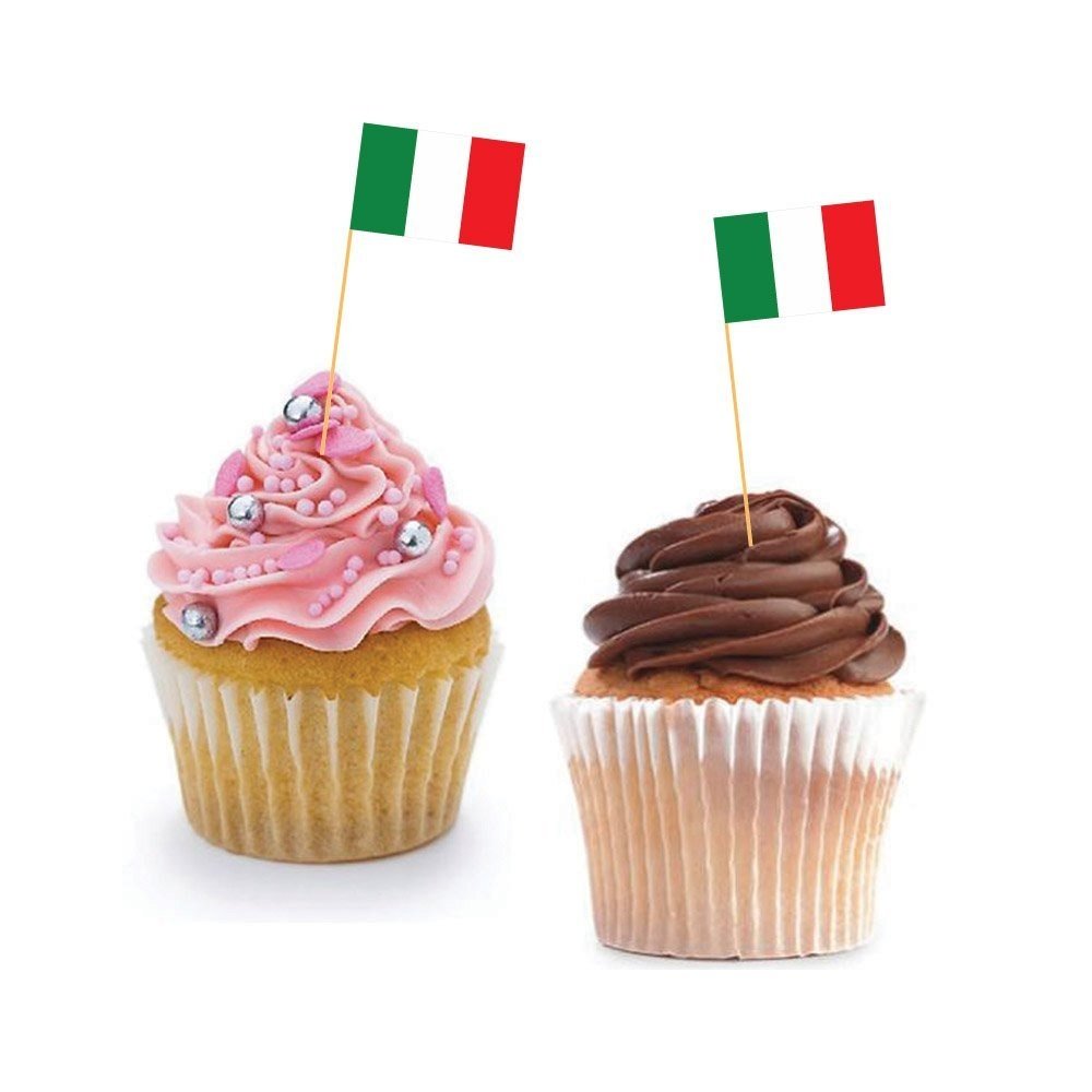 Italian Cupcake Flags - Italy/Baking/Decoration/Decorative Cake Toppers (30)