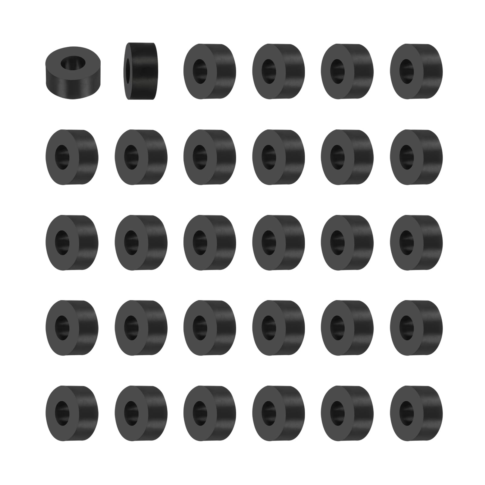 PATIKIL Multi Purpose Rubber Spacer, 30Pcs 10mm ID x 22mm OD x 10mm T Neoprene Round Anti-Vibration Isolation Pads Isolator Rubber Bushings Spacer Washer for HVAC Bolts Car Accessories