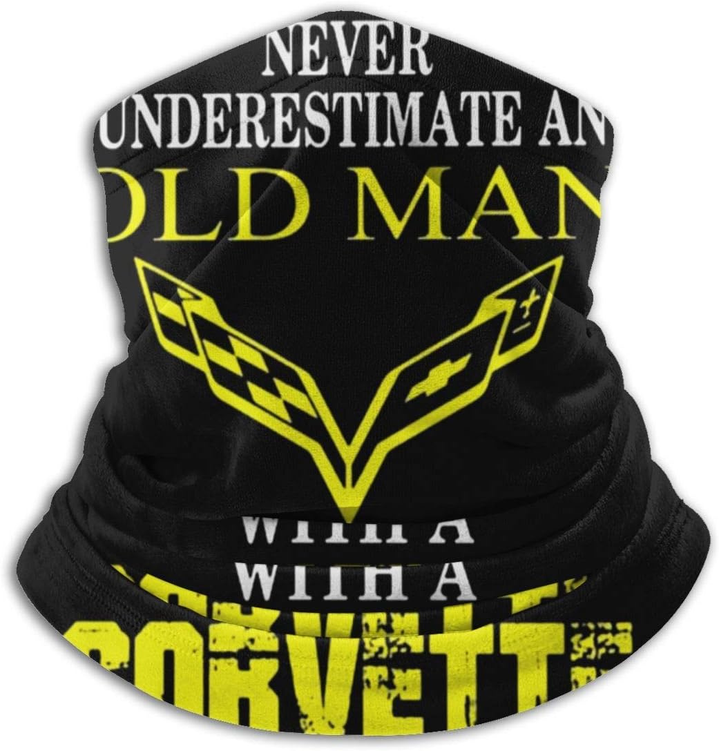 Never Underestimate an Old Man with A Corvette Neck Warm Scarf Microfiber Multi-function Men And Women Winter Outdoor Products