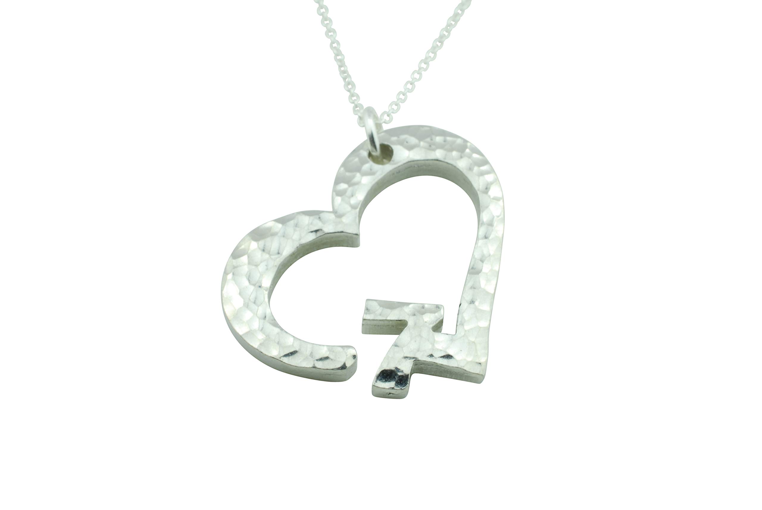 7th Anniversary Beaten Heart Pendant – 7 Year