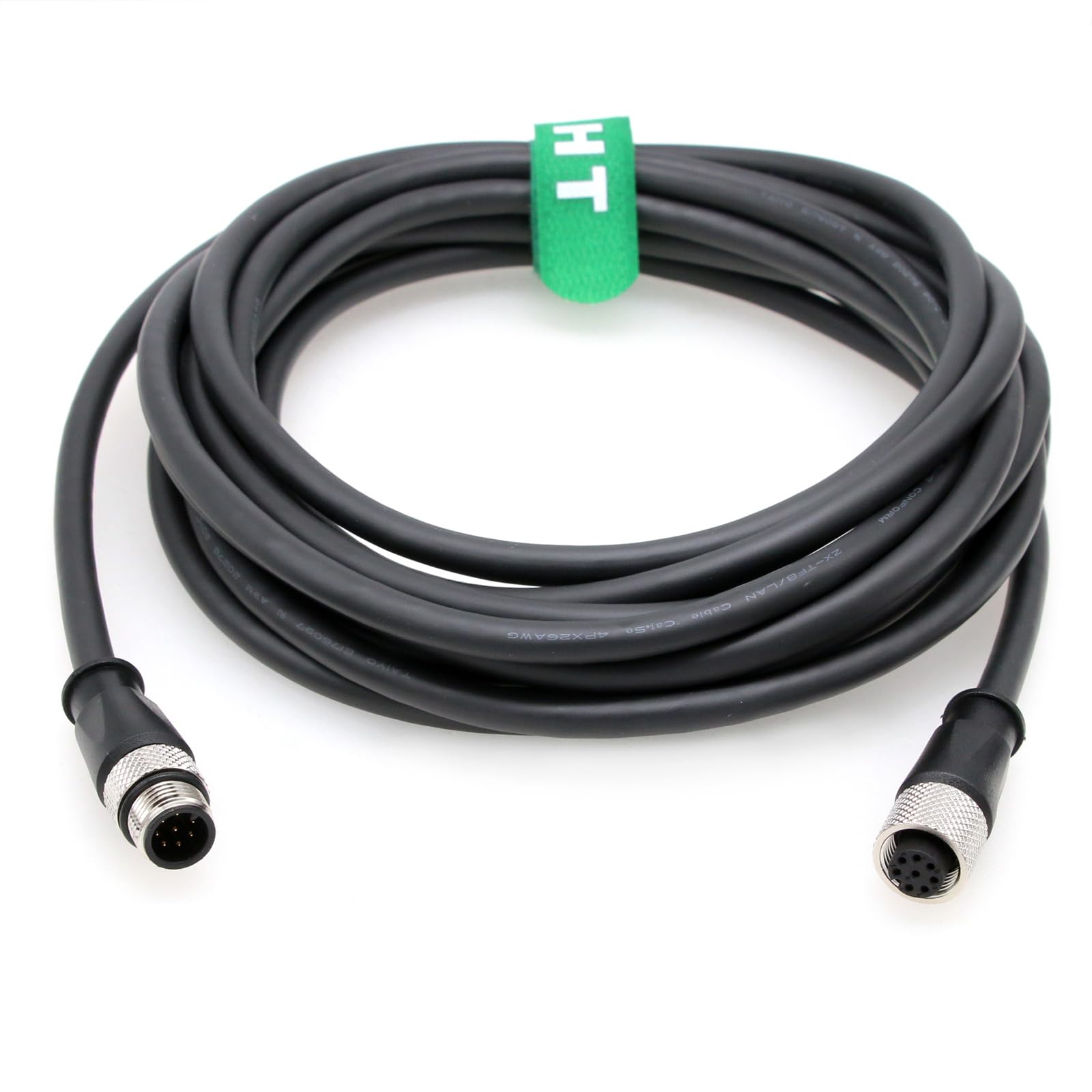Photo 1 of HangTon 8 Pin Male Female Cable Extension for Humminbird Fish Finder Ulterra Trolling Motor Ethernet Network Switch, Shielded PVC Waterproof 10m