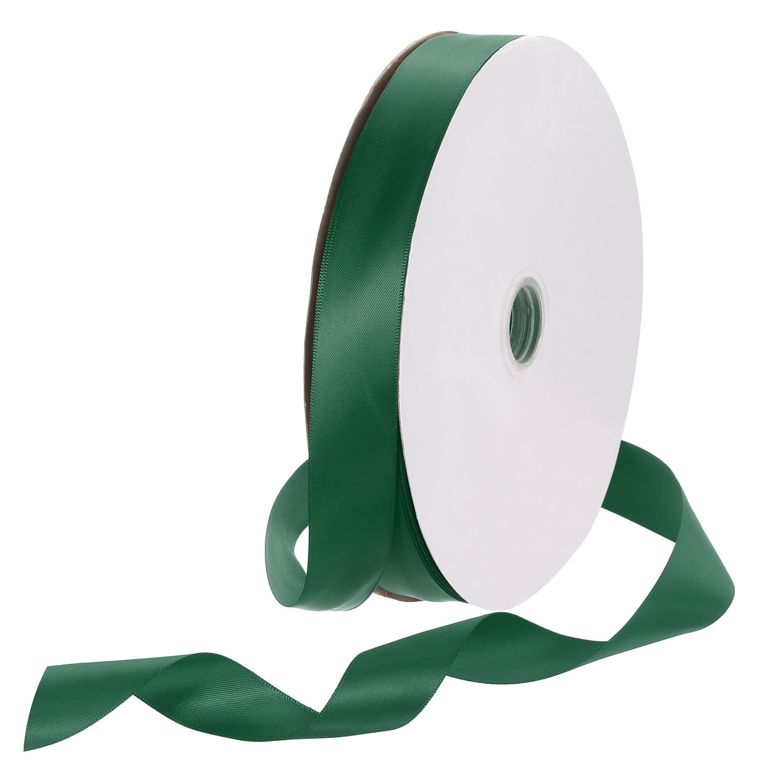 Rebower 25mm Satin Ribbon 91m Thick Double Face Grosgrain Silk Ribbon, [for Gift Wrapping, Hair Bows, Wedding, Cake, Flower] - 100 Yard/300ft/ Forest Green — image 1