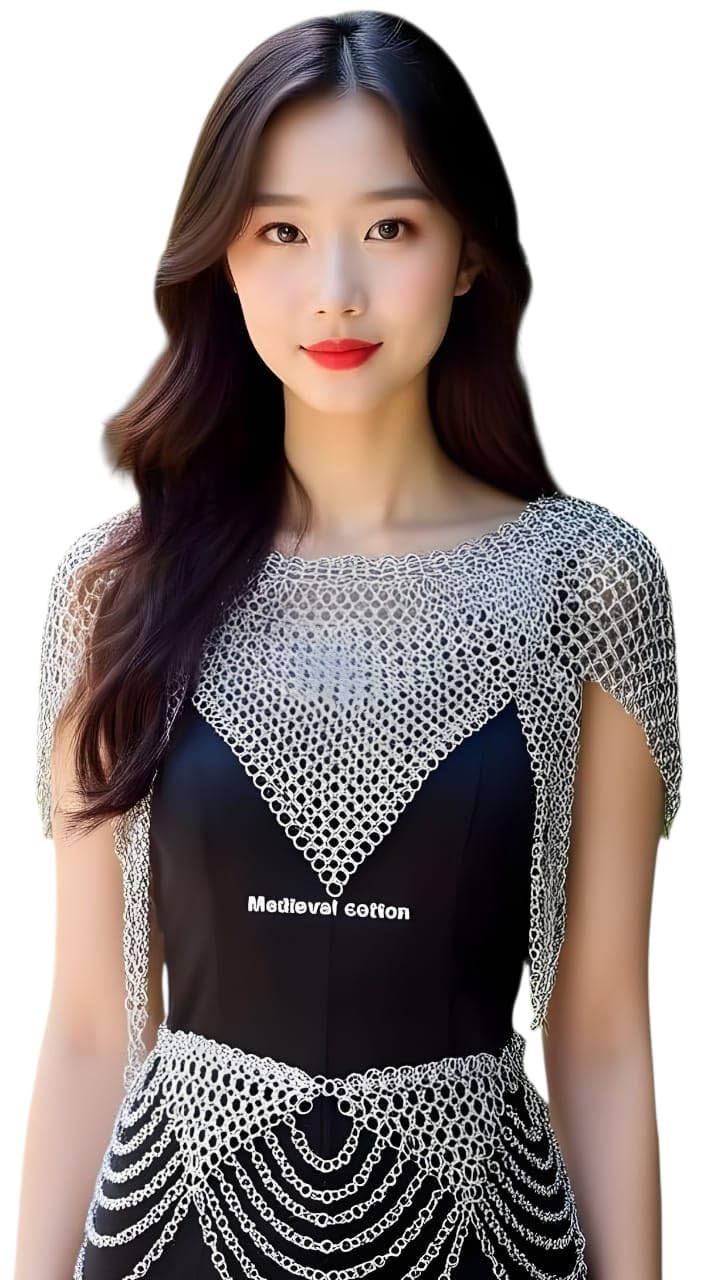 Photo 1 of Handmade Chainmail Bikini Armor Top & Belt Set – Aluminum Butted Rings, Medieval Fantasy Costume, LARP, Festival & Cosplay Wear