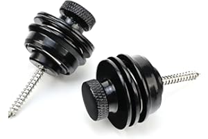 OVSAL Electric Guitar Bass Security Strap Locks Electroplated black Flated Head Easy Install and Quick Release Strap Lock for Fender Strat Tele Les Paul Classial Acoustic Electric guitars Bass 2 PCS