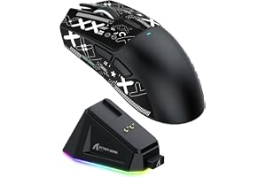 Mouse de Jogo ATTACK SHARK X11 com Base de Carregamento Magnético, Sensor de Jogo PixArt PAW3311, Mouse Sem Fio/A Cabo BT/2.4G, 22000 DPI (Preto)