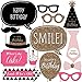 Big Dot of Happiness Chic Happy Birthday - Pink, Black and Gold Photo Booth Props Kit 20 Count