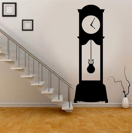 Amazon Com Wall Sticker Grandfather Clock Wall Decal Custom Vinyl Art Stickers For Living Room Modern Wall Art Waterproof Diy Mural 42x120cm Kitchen Dining