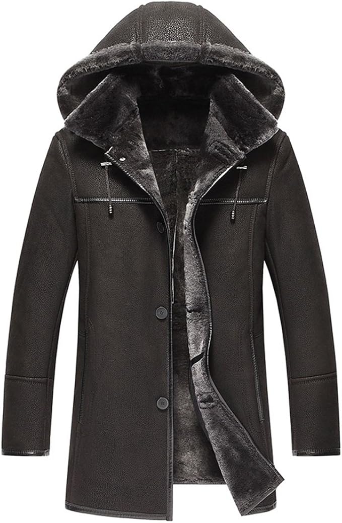 shearling hooded jacket