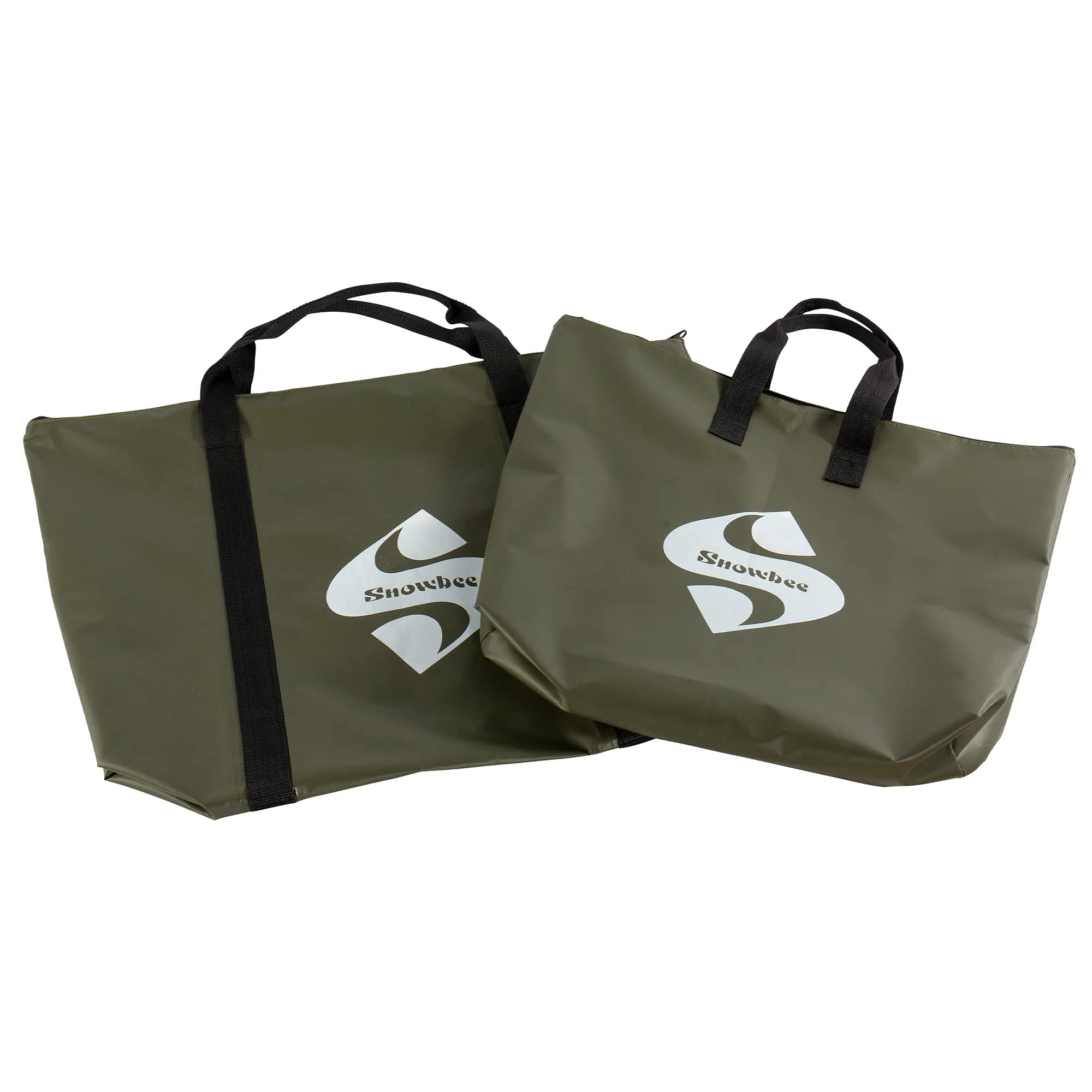 Snowbee Tough PVC 100% Waterproof Wet Sack with Strong Zipped Closure & Welded Seams - Olive Green, Large