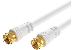 Cables Direct Online Coaxial Cable 100FT White Coax RG6 Male F Type Extension Wire Digital Audio Video for Indoor and Outdoor Satellite Dish Cable TV Antenna