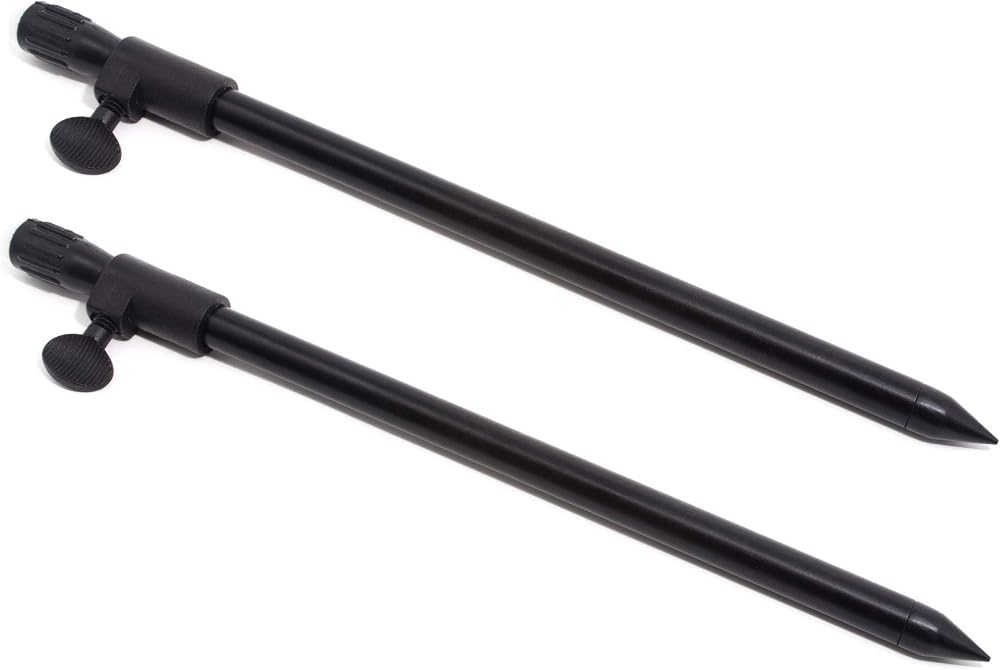 Phoxinus Bank Sticks 2 Pack Black Telescopic 30-50cm For Fishing