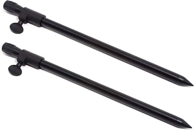 Phoxinus Bank Sticks 2 Pack Black Telescopic 30-50cm For Fishing
