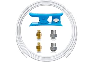TIOPY 16.4ft(5M) PTFE Teflon Tube Kit,ID 2.5mm OD 4mm Bowden Tube for 1.75mm Filament,Fits Direct Drive Extruder 3D Printer,With Tubing Cutter,4-M6 & 4-M10 Pneumatic Fittings,for Bambu lab AMS/K1/Prusa MMU3